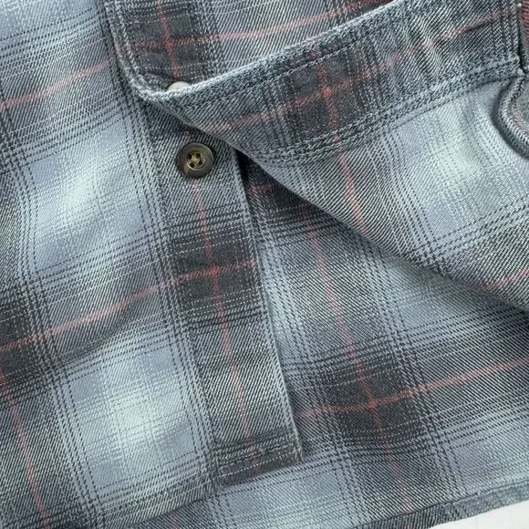 Carhartt Men's Relaxed Fit Plaid Long Sleeve Grey Blue Heavyweight Shirt Small - Picture 5 of 16